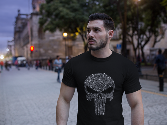 Skull Shadows - Black Grunge Tee