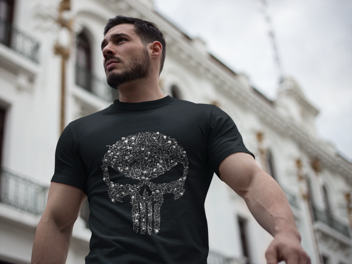 Skull Shadows - Black Grunge Tee